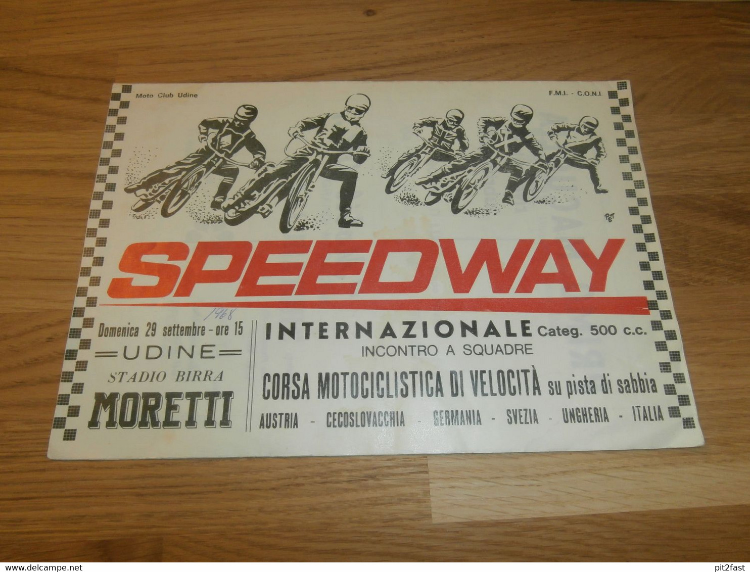 Speedway Udine 29.09.1968 , Italia , Programmheft / Programm / Rennprogramm !!! - Motos