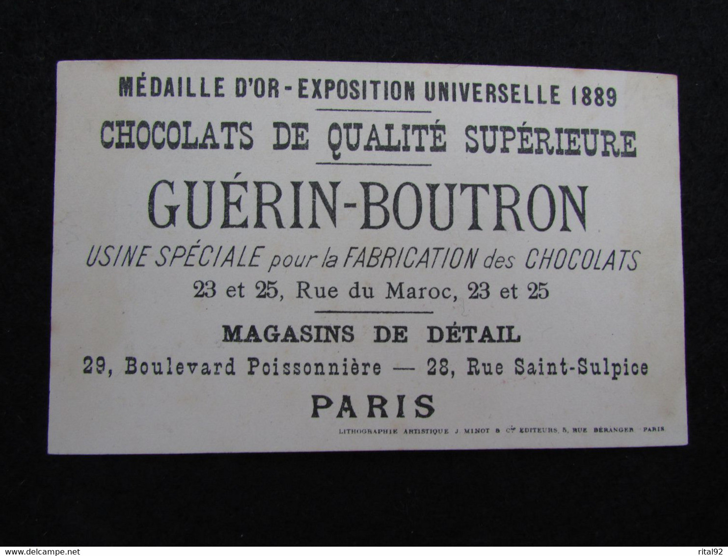 Chromo CHOCOLAT GUERIN-BOUTRON - Guerin Boutron
