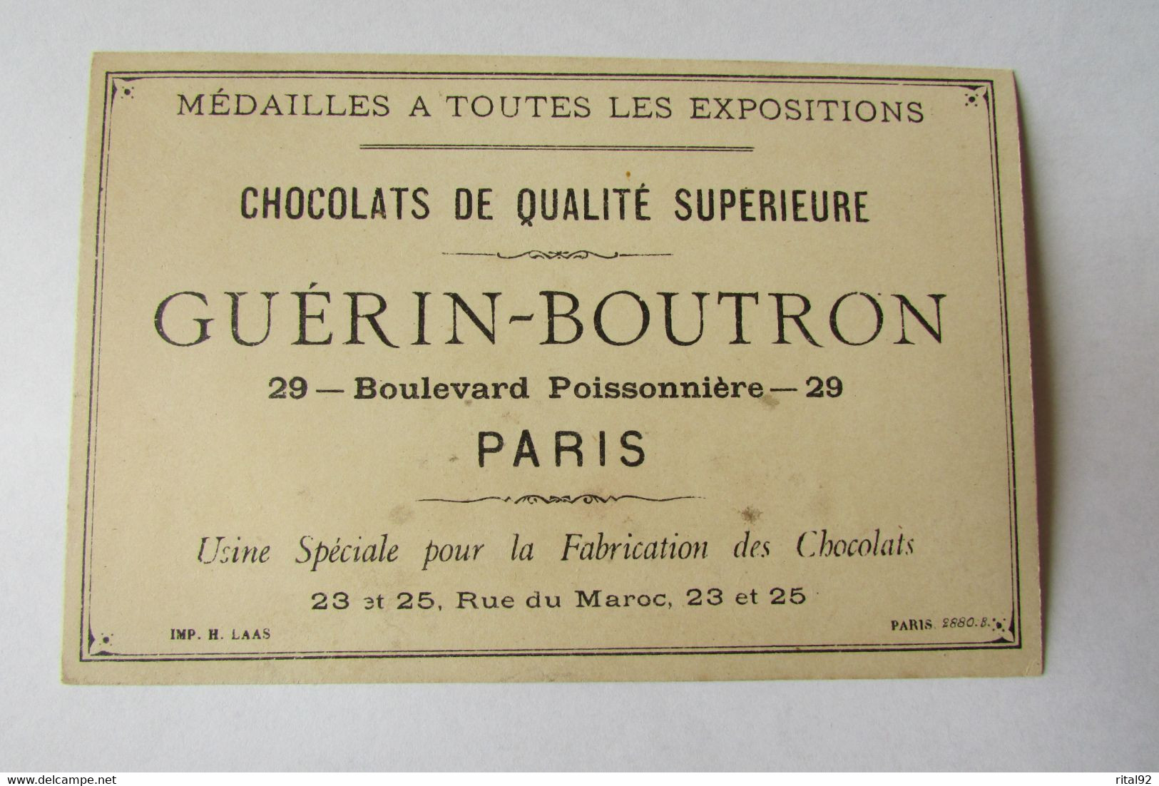 Chromo CHOCOLAT GUERIN-BOUTRON - Guerin Boutron