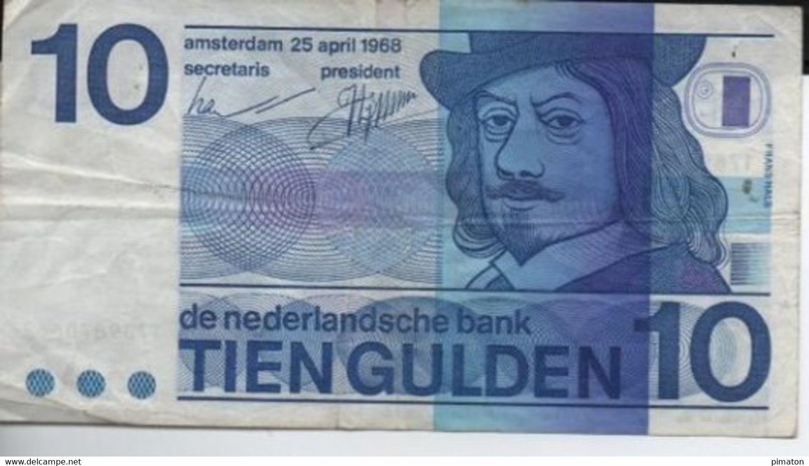 10 GULDEN     (  25- 4 - 1968 ) - Other & Unclassified