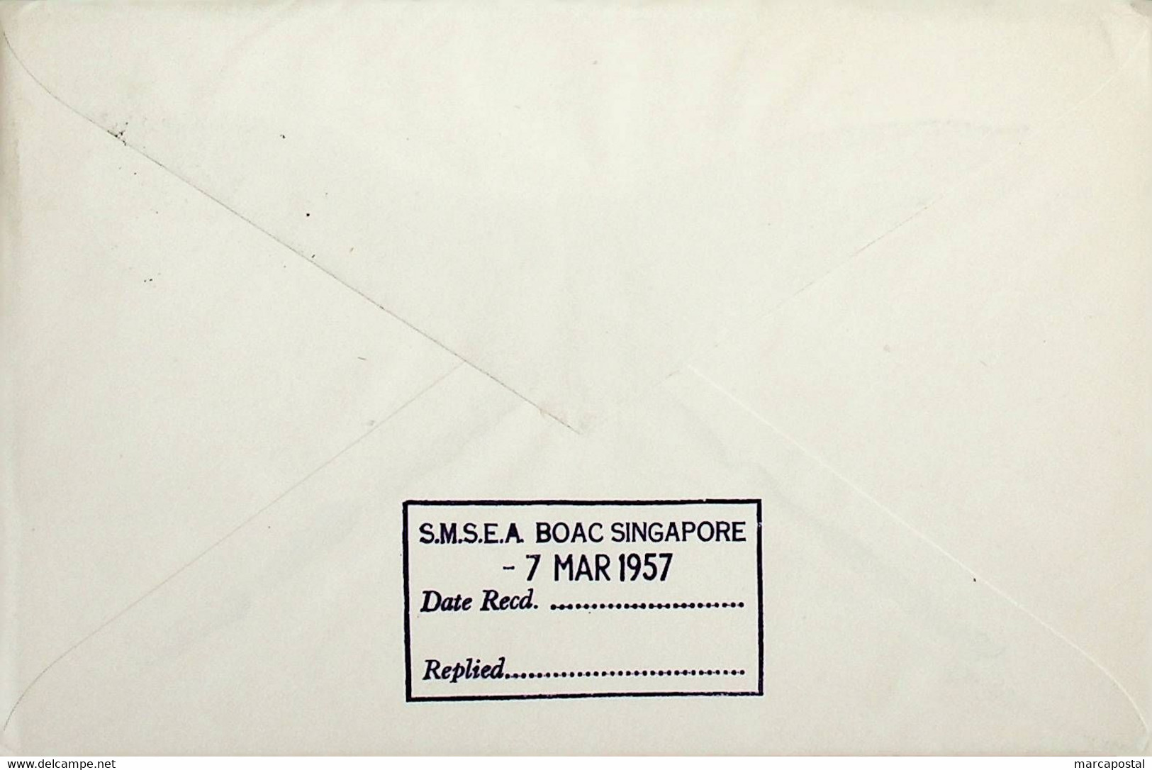 1957 Austrália 1st BOAC Flight London - Sydney (Link Between Darwin And Singapore - Return) - Eerste Vluchten