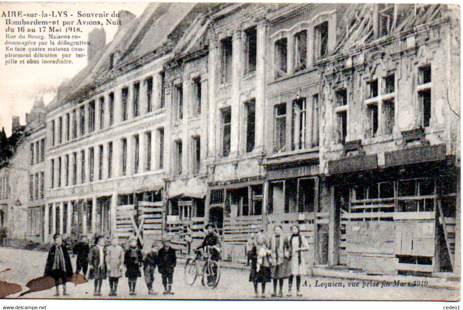 AIRE SUR LA LYS  BOMBARDEMENT PAR AVION NUIT DU 16 AU 17 MAI 1918 - Aire Sur La Lys