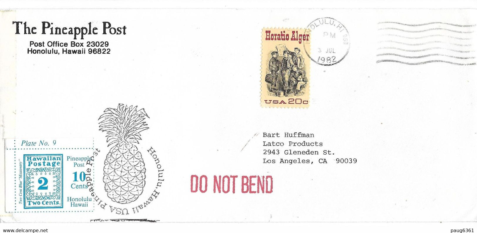 HAWAI-PINEAPPLE POST ENVELOPPE ACEC CACHET ANANAS - Hawaii