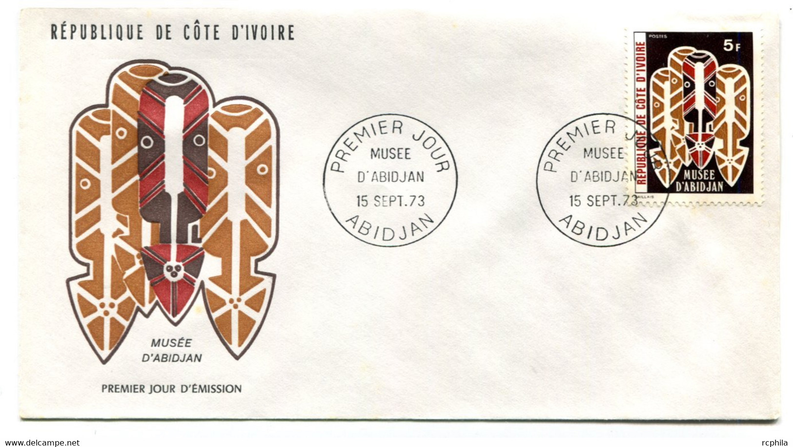 RC 19149 COTE D'IVOIRE N° 362 MUSÉE D'ABIDJAN 1973 FDC 1er JOUR - TB - Côte D'Ivoire (1960-...)