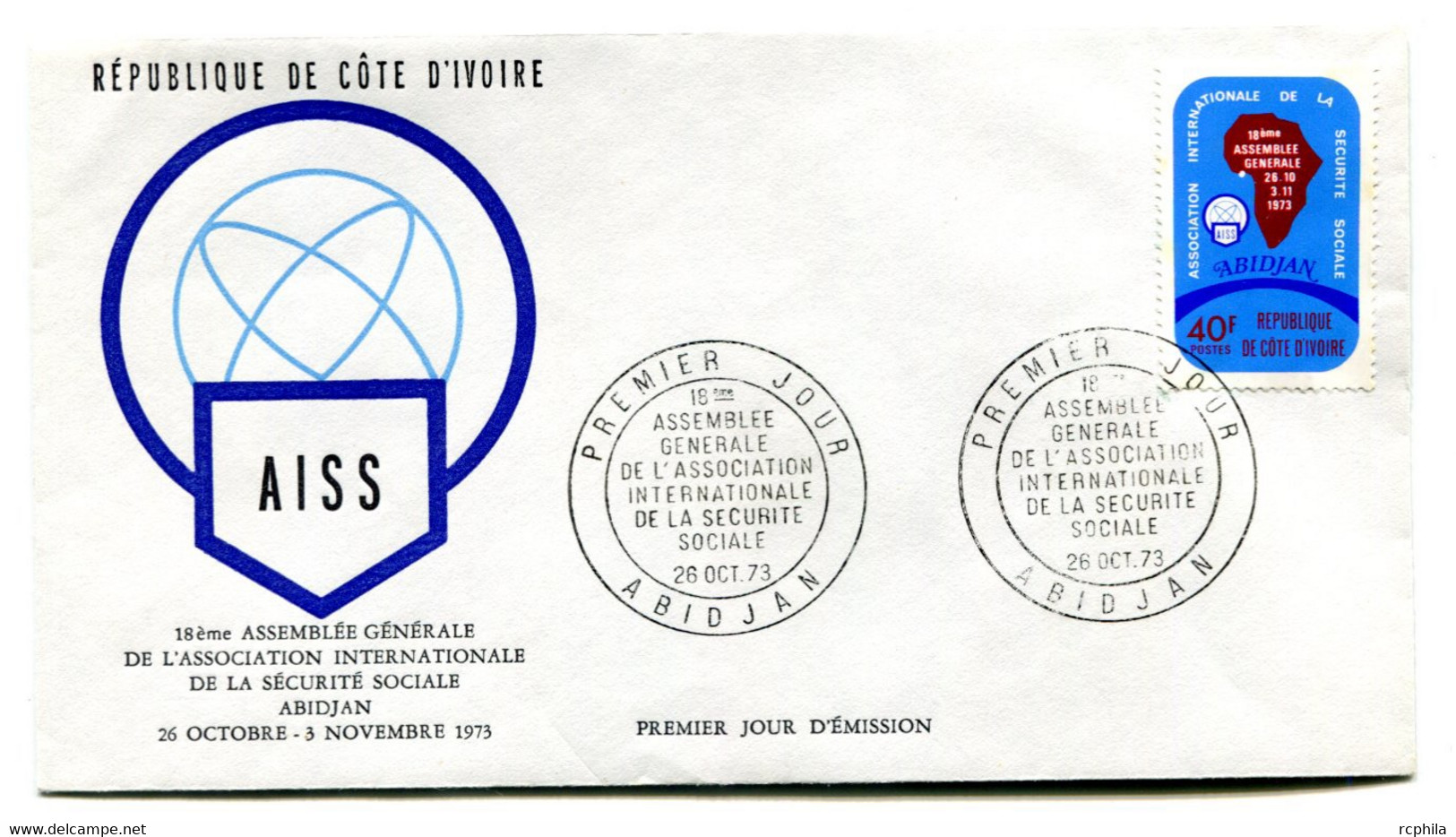 RC 19151 COTE D'IVOIRE N° 364 SECURITÉ SOCIALE 1973 FDC 1er JOUR - TB - Ivory Coast (1960-...)