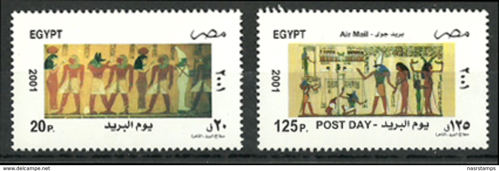 Egypt - 2001 - ( Post Day - Egyptian Art - Egyptology ) - Set Of 2 - MNH (**) - Egiptología