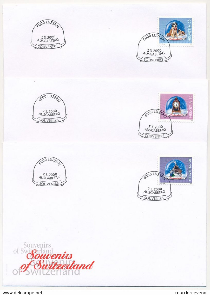SUISSE -  FDC 2000 - Série "Souvenirs Of Switzerland" - 7 Enveloppes (2 Séries) - FDC