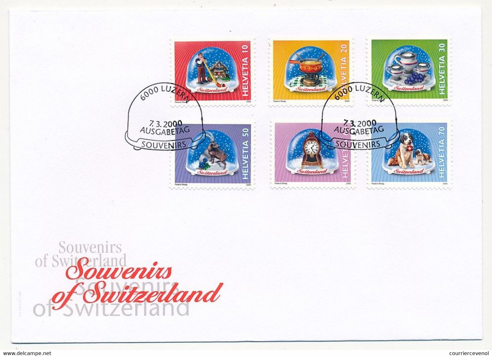 SUISSE -  FDC 2000 - Série "Souvenirs Of Switzerland" - 1 Enveloppe - FDC