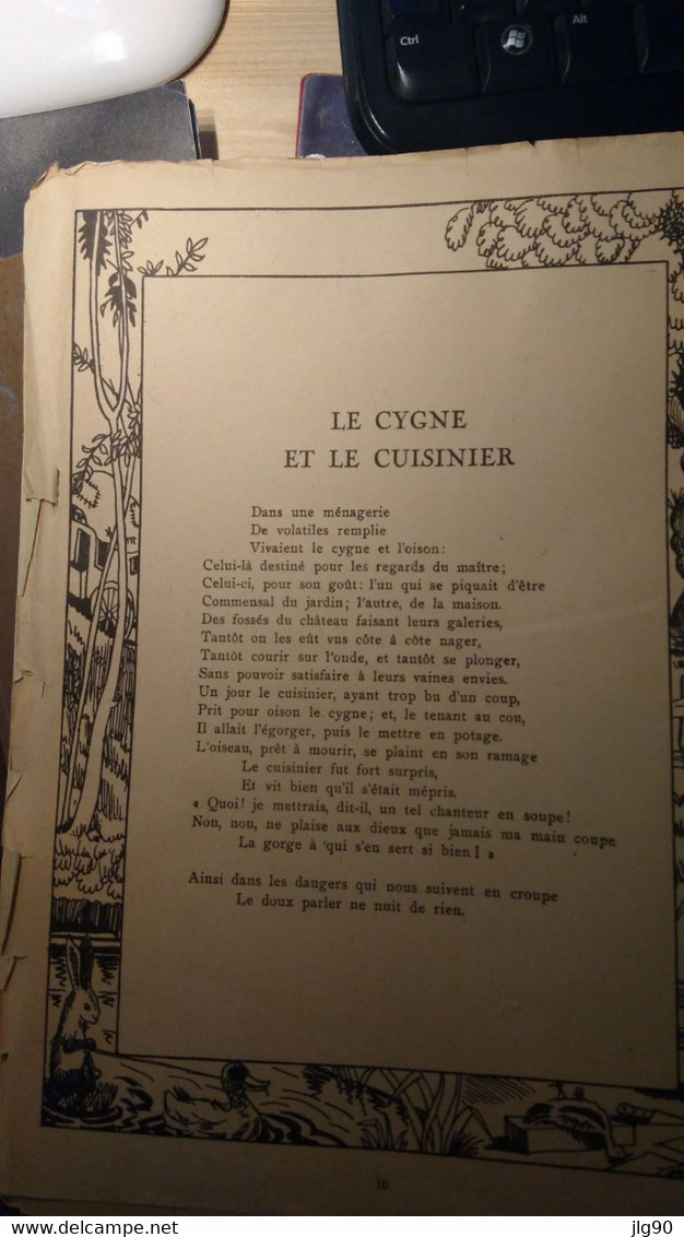 36 Fables De La FONTAINE Ed. Gordinne LIEGE 1940, Papier Standard, Glacé, Illustrations Monochromes Et Couleurs - Auteurs Français