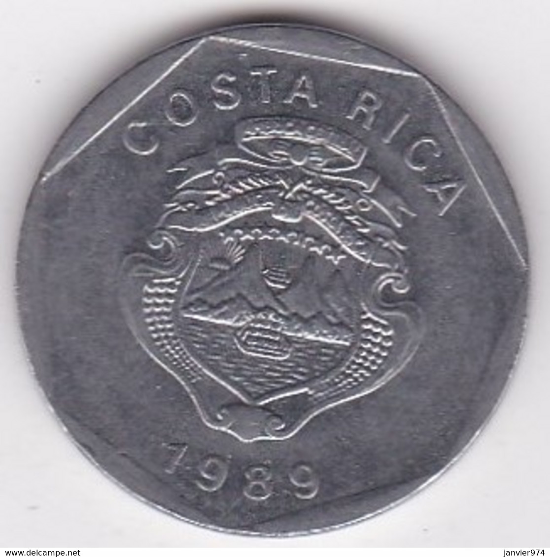 Costa Rica 5 Colones 1989, En En Acier Inoxydable, KM# 214 - Costa Rica