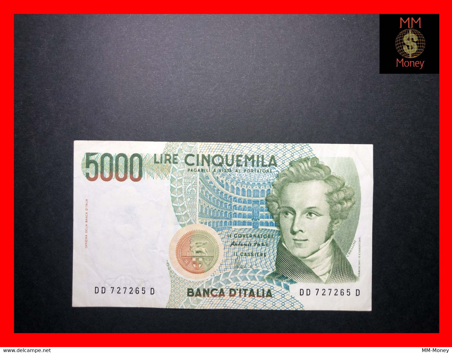 ITALY 5.000  5000 Lire  26.11.1996   P. 111  "nice Prefix Serial  DD......D"    VF \ XF       [MM-Money] - 5000 Lire