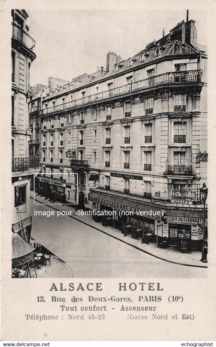 Paris - Carte-photo - Auberge Alsace - 13, Rue Des Deux Gares (Xe Arrondissement) - Vue Unique - Cafés, Hotels, Restaurants