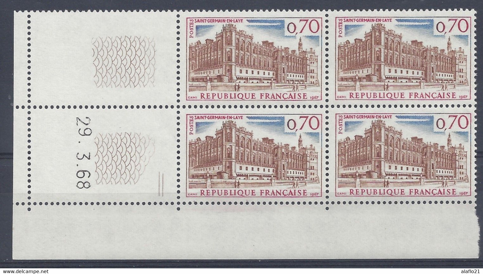 ST-GERMAIN En LAYE N° 1501 - Bloc De 4 COIN DATE - NEUF ** - 29/3/68 2 Traits - 1960-1969