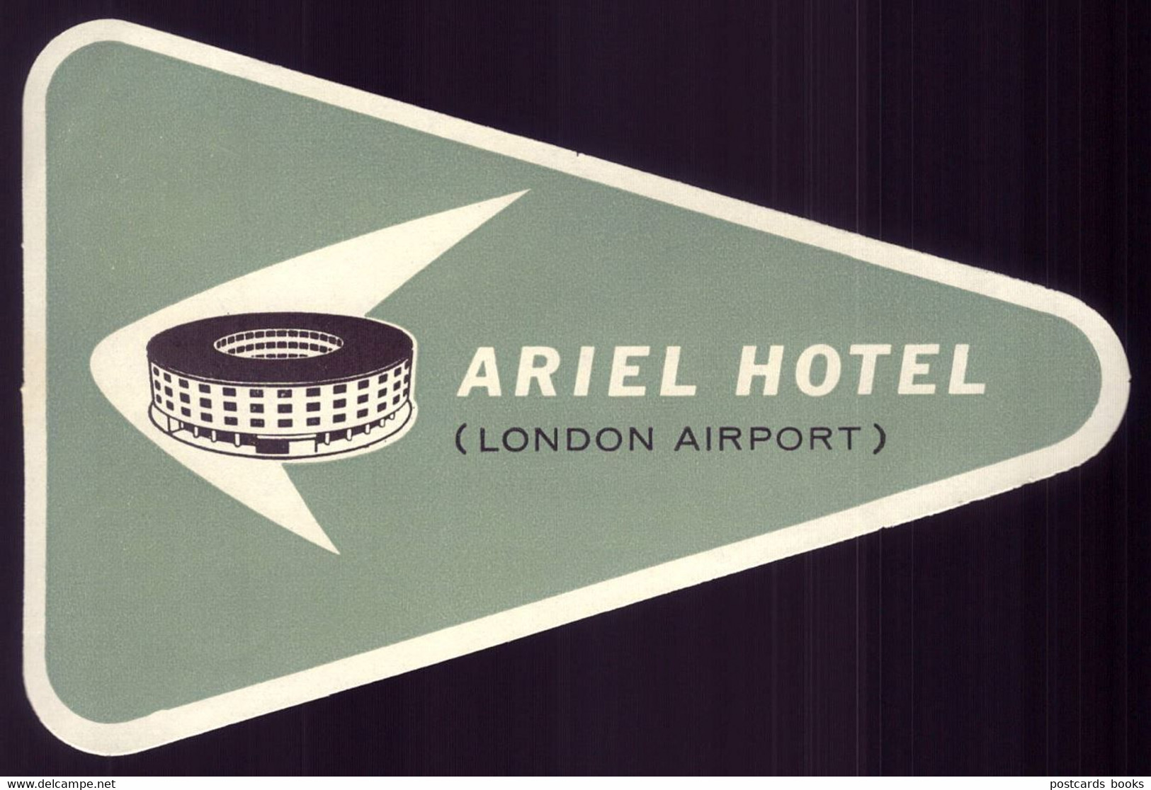 ARIEL HOTAL (London Airport - Heathrow). Original Vintage HOTEL Luggage Label - Hotel Labels