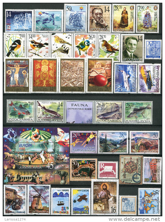 YUGOSLAVIA 2002 Complete Year Commemorative And Definitive MNH - Komplette Jahrgänge