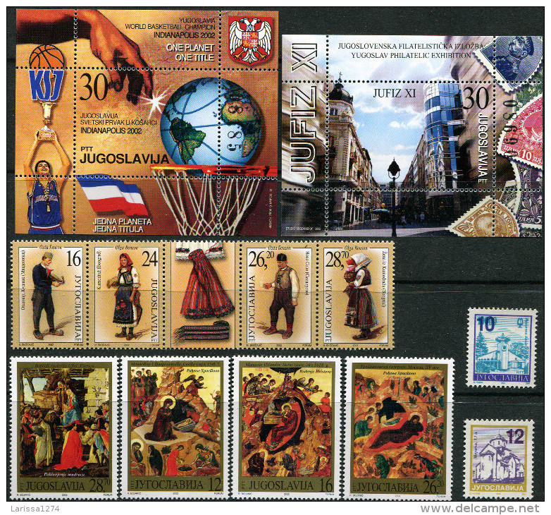 YUGOSLAVIA 2002 Complete Year Commemorative And Definitive MNH - Komplette Jahrgänge