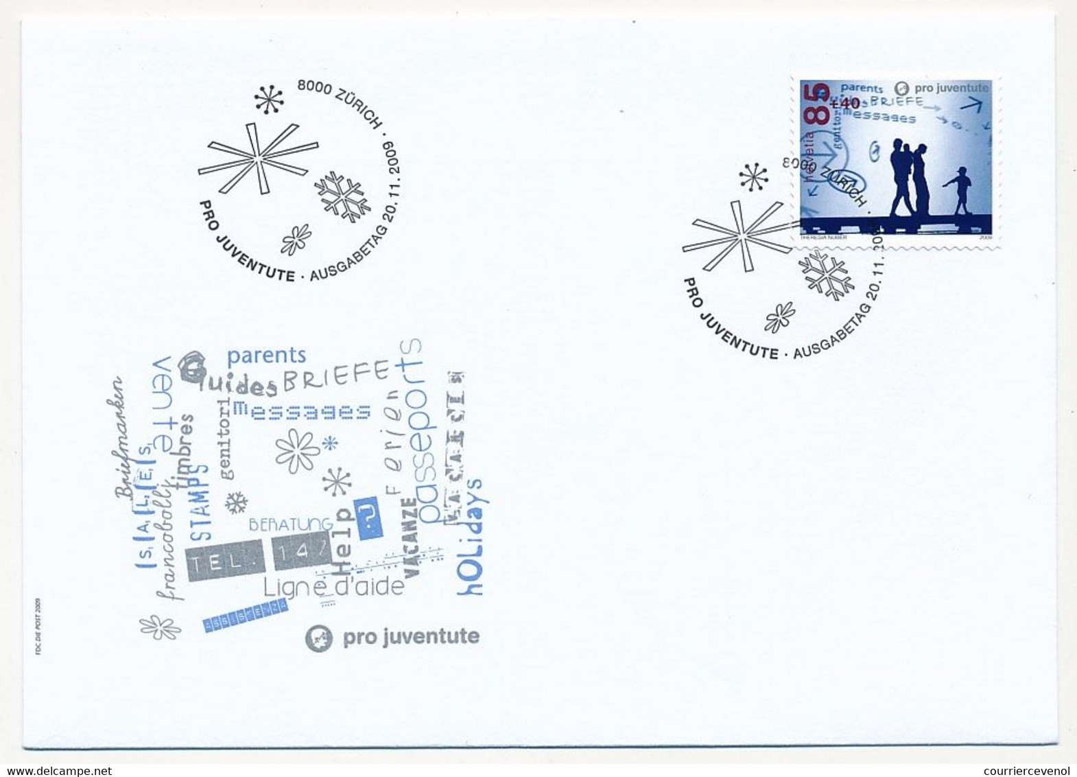 SUISSE -  FDC 2009 - Pro Juventute - 5 Enveloppes (2 Séries) - FDC