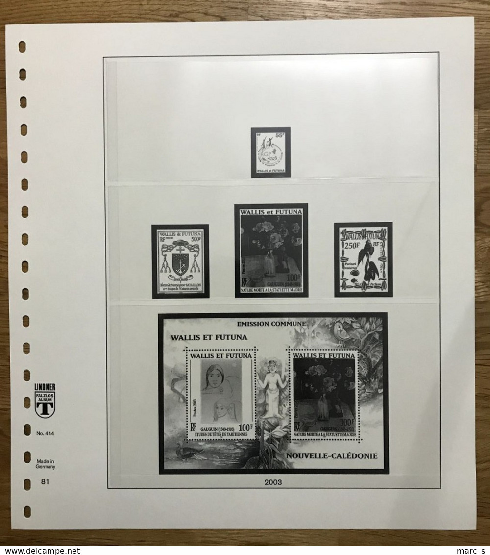 WALLIS FUTUNA - W&F - FEUILLES LINDNER 2001 2002 2003 COMPLET - ETAT NEUF - Verzamelingen & Reeksen