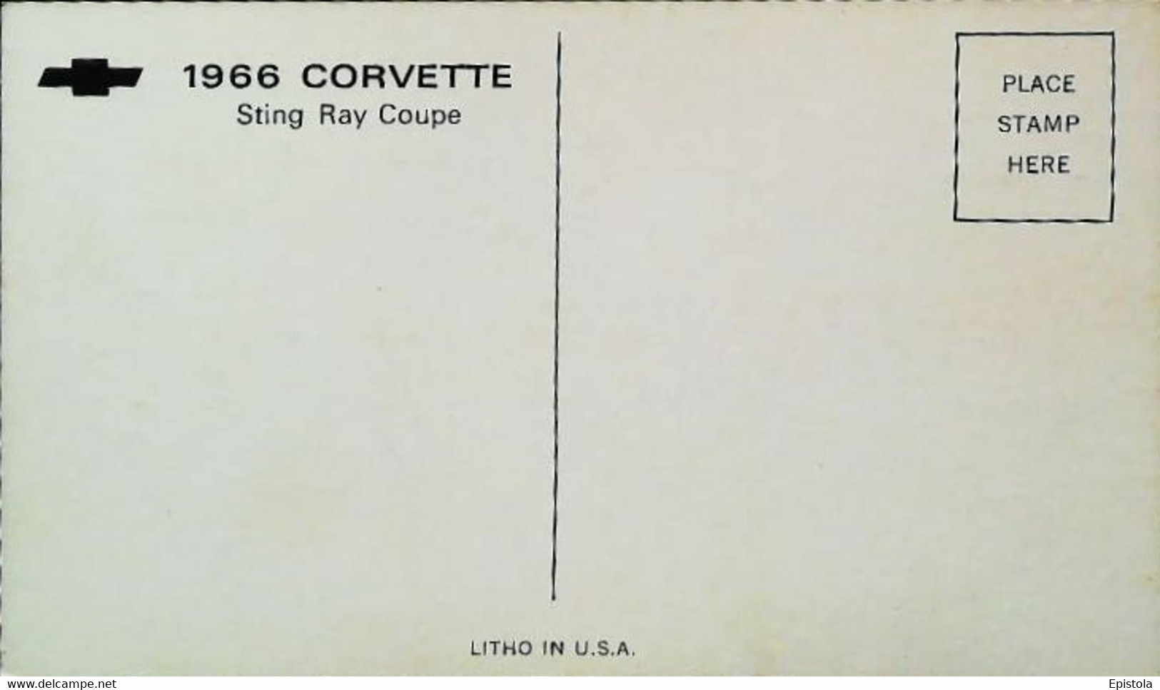 ► CORVETTE Sting Ray  & Sailing 1966 - Publicité Automobile Chevrolet (Litho. U.S.A.) - American Roadside