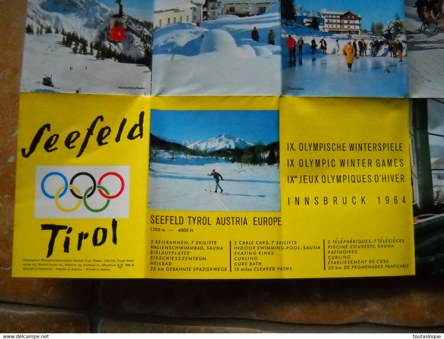 Austria Seefeld Tirol . IX Em Jeux Olympiques D' Hiver Innsbruck 1964 . 3 Documents . Plans , Hotels   7  Photos . - Dépliants Turistici