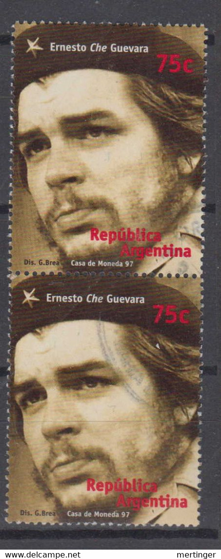 Argentina Mi# 2380 Used Pair Che Guevara 1997 - Oblitérés