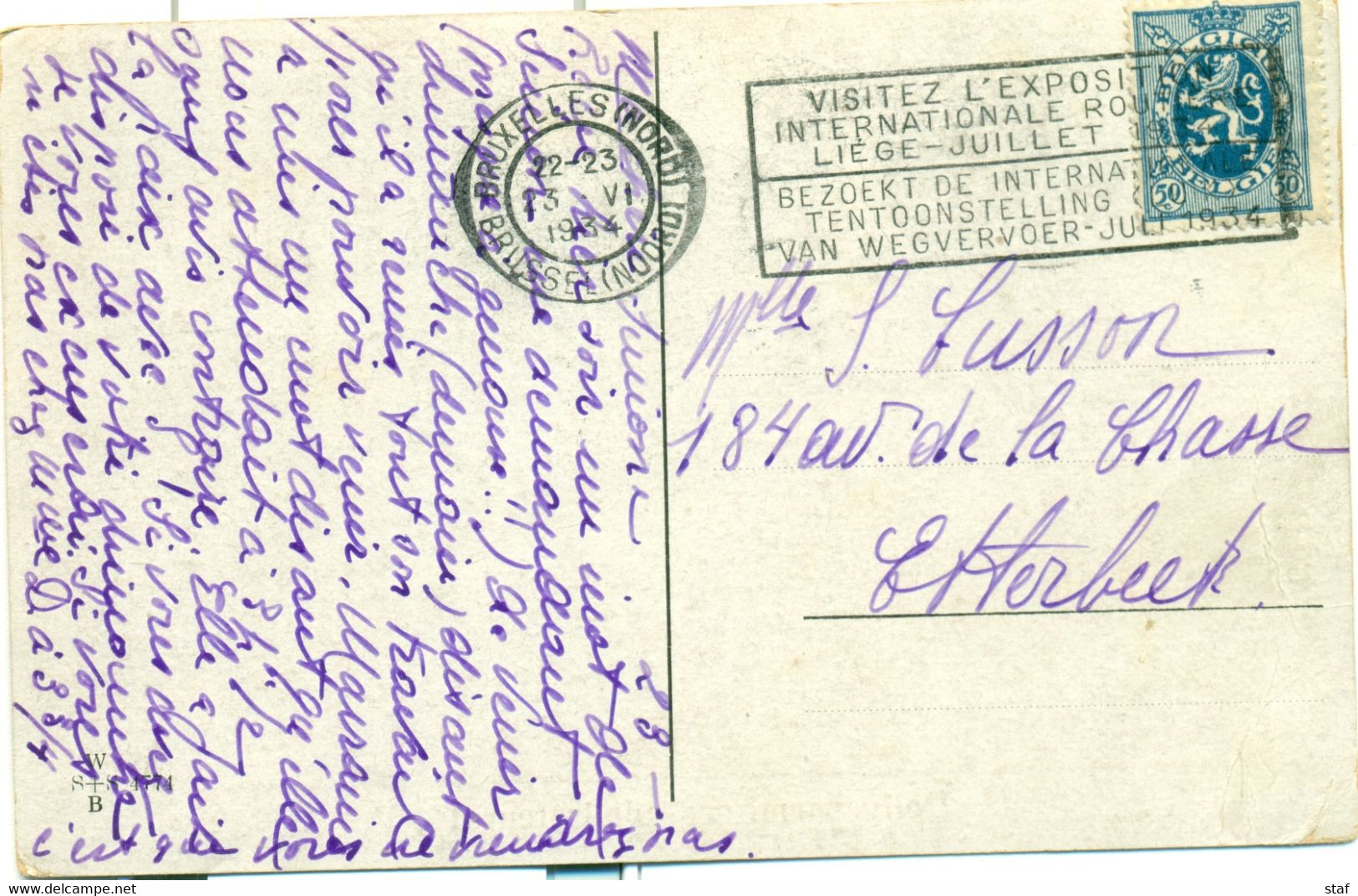 Visitez L'Exposition Internationale Routière Liège Juillet 1934 - Targhette