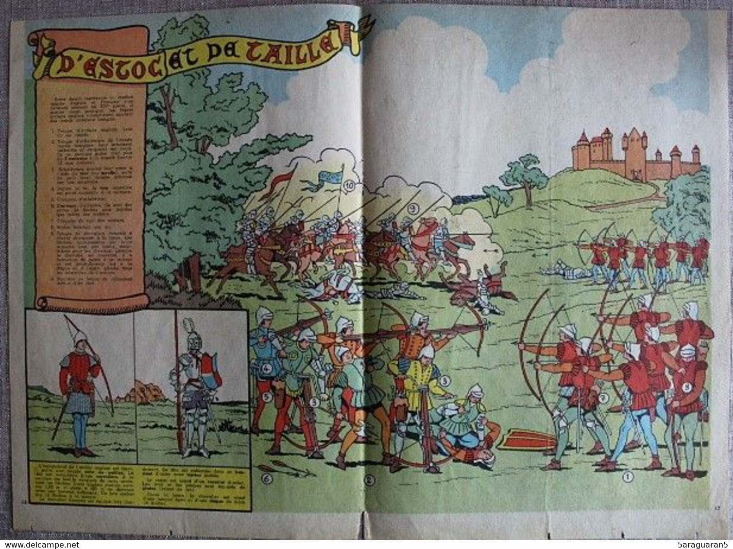 GRAVURE - ENCART DOUBLE PAGES - LA GUERRE DE CENT ANS - D'ESTOC ET DE TAILLE - Other Plans