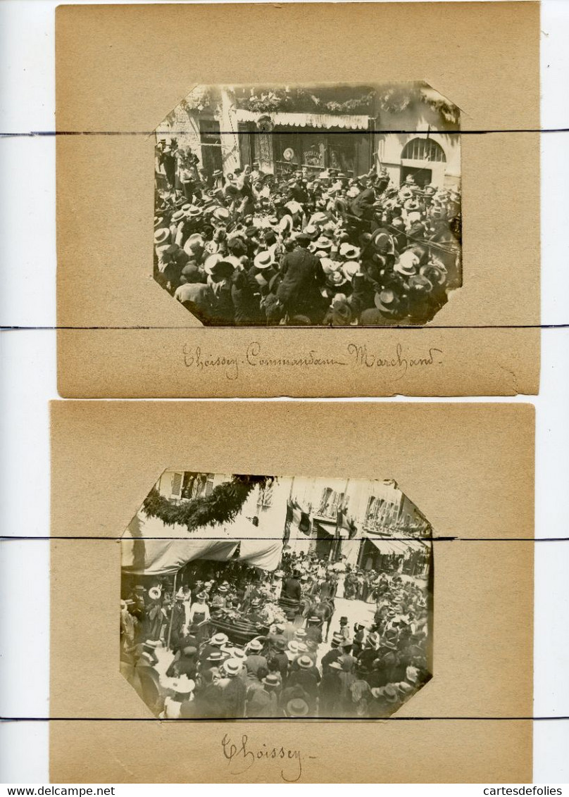 3 PHOTOGRAPHIES. D01. THOISSEY. Commandant BARATIER Et MARCHAND A L'arrivee Dans THOISSEY . Boucherie COTTIN - Famous People