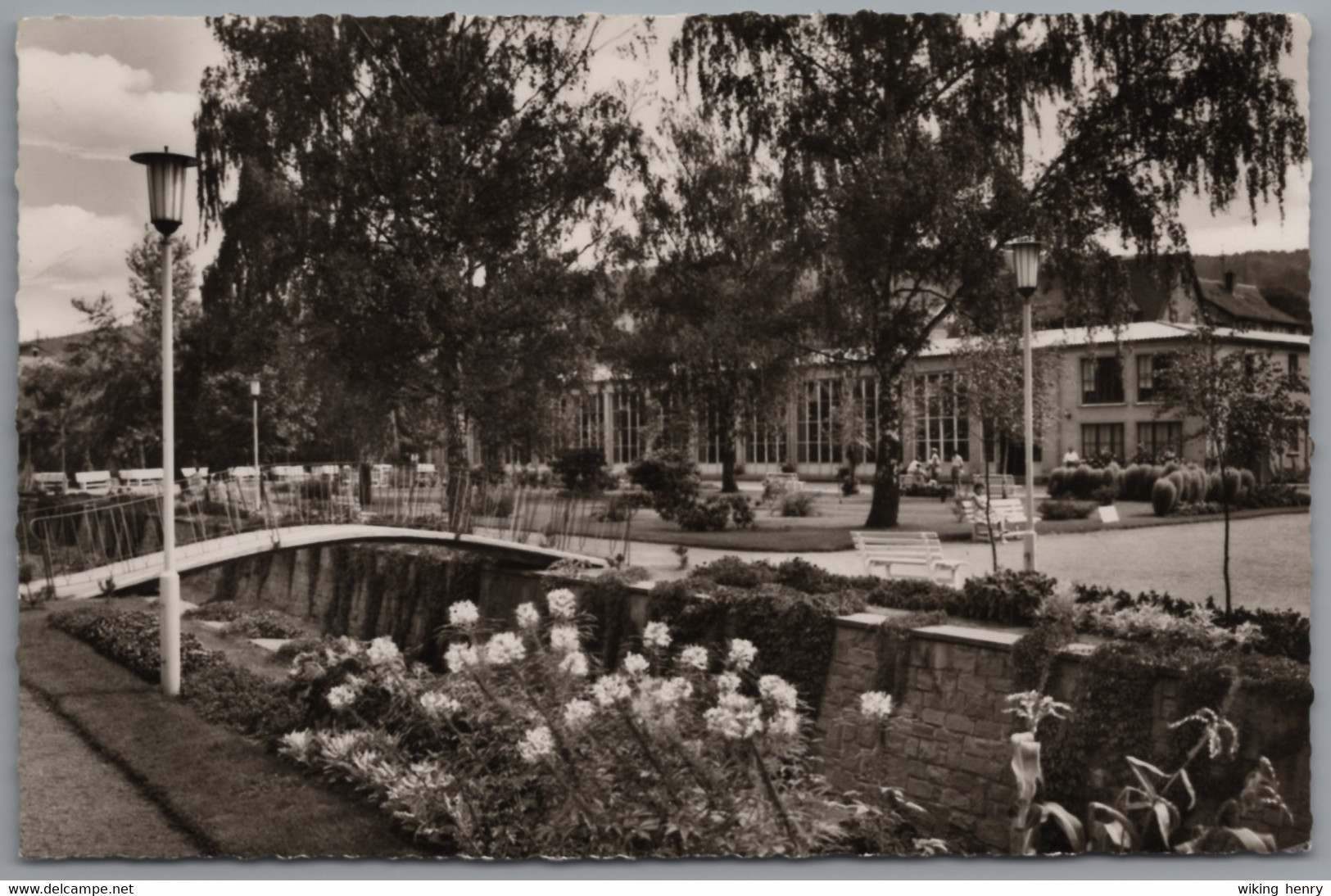 Bad König - S/w Kurgarten Mit Wandelhalle - Bad Koenig