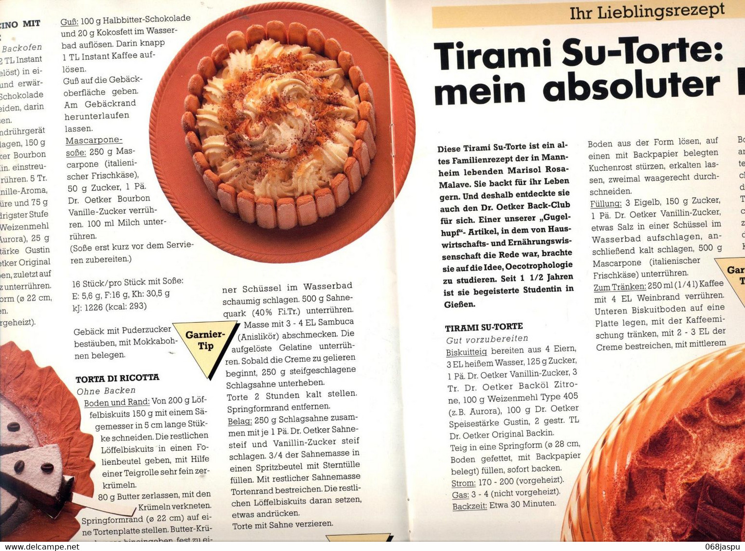 Revue Recette  Pâtisserie Cuisine Club Dr Oetker Mai  1992 - Manger & Boire