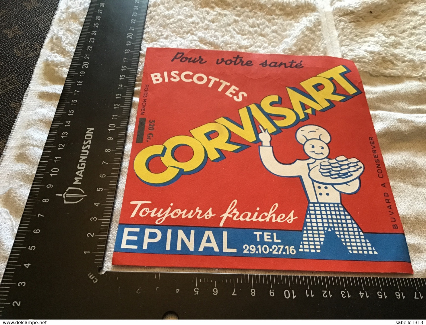 Buvard Biscotte Corvisart Épinal Buvard à Conserver Poids Moyen 30 G Publicité - Zwieback