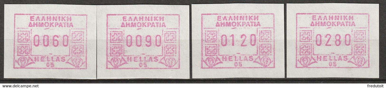 GRECE - Timbres De Distributeurs : ATM/Frama - N°9 ** (1991-92) 05 Pagrati - Machine Labels [ATM]