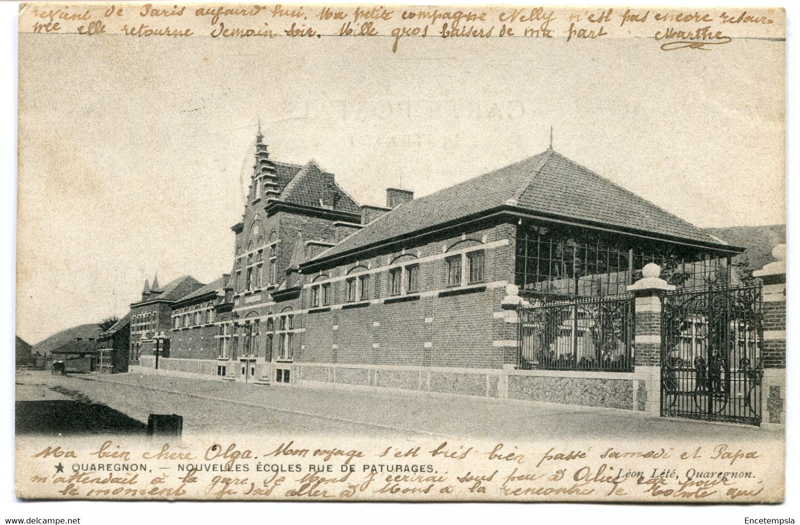 CPA - Carte Postale - Belgique - Quaregnon - Nouvelles Ecoles Rue De Paturages - 1902 (D14775) - Quaregnon