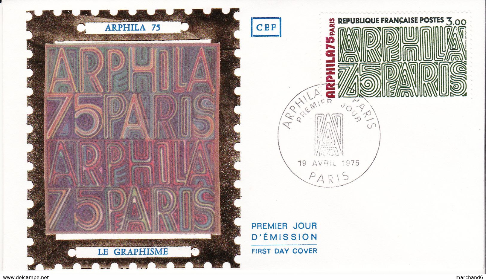 1er Jour Fdc N°1832 Arphila 75 Le Graphisme 19 Avril 1975 Paris - 1970-1979