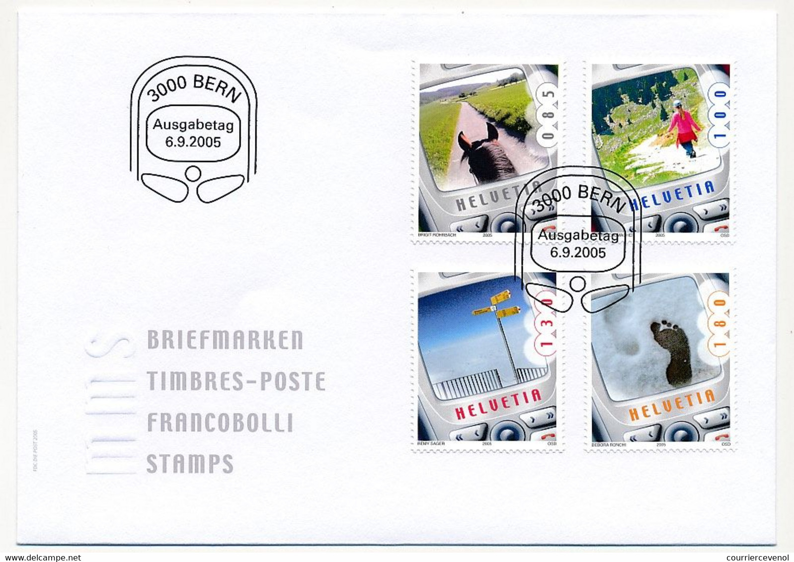 SUISSE -  FDC 2005 - TIMBRES-POSTE - Suisse Mobile, Un Pays Qui Bouge - Berne - 6/9/2005 - 5 Enveloppes (2 Séries) - FDC