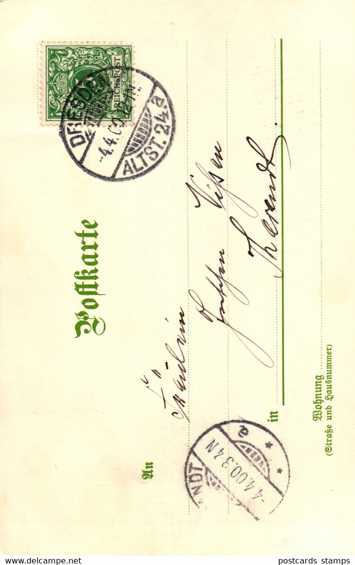 Monat "Januar", Verschneite Dächer, Kirche, Sign. Guggenberger, 1900 In Dresden Versandt - Guggenberger, T.