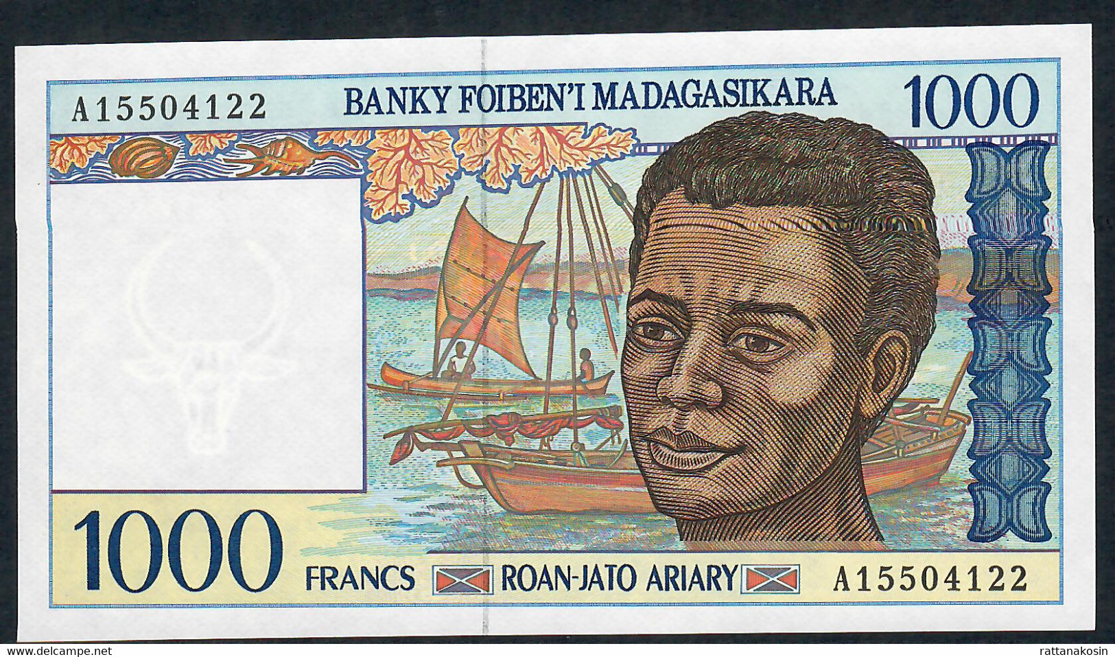 MADAGASCAR  P76a 1000 FRANCS   1994  #A  Signature 4   UNC - Madagascar