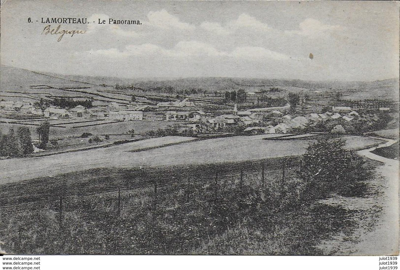 LAMORTEAU ..-- UNIQUE !! . Panorama . 01.01.1918 Vers ROANNE ( Mr Emile DAUCETTE ) . Voir Verso . - Rouvroy