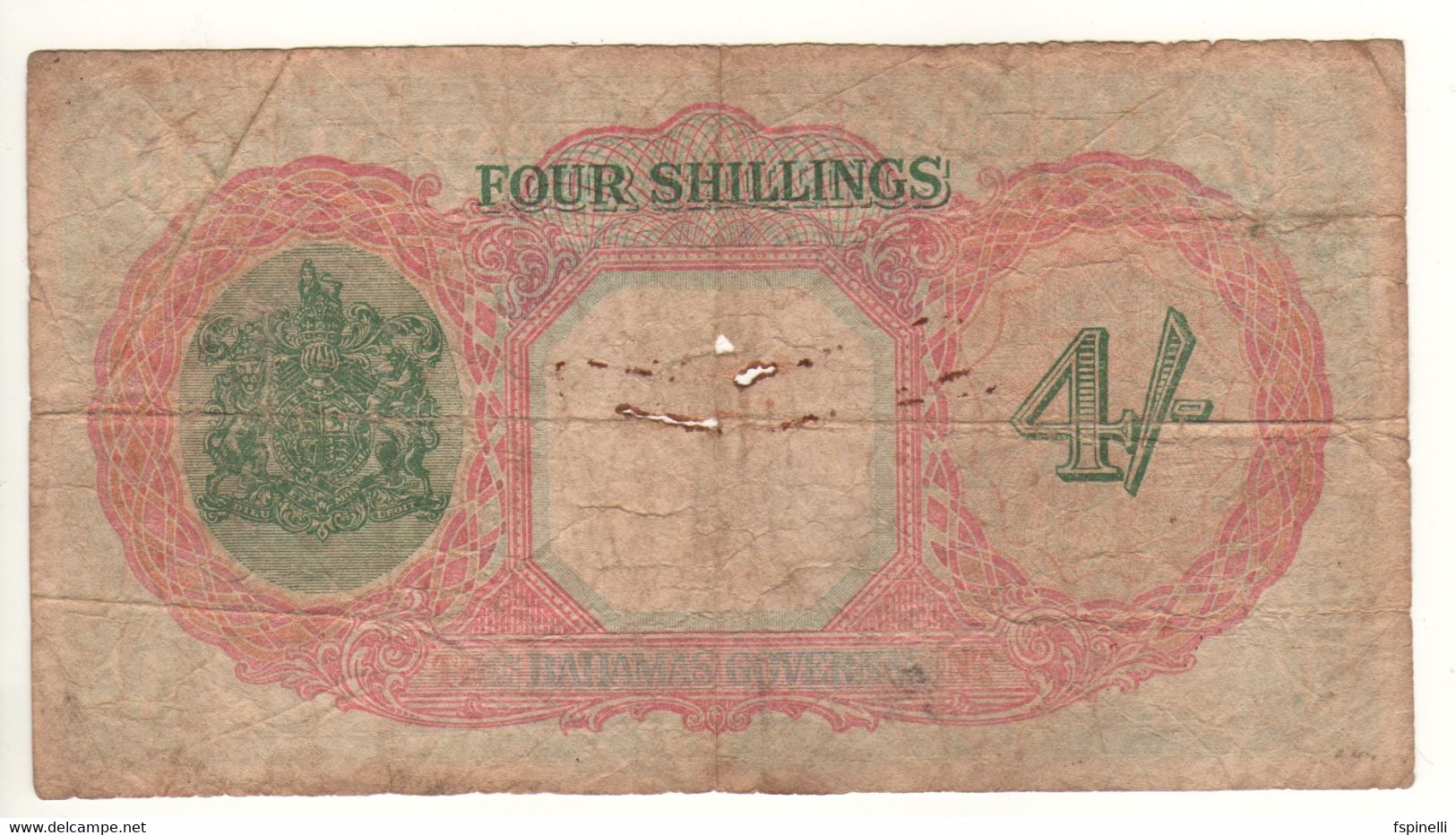 BAHAMAS   4  Shillings    P9a    King George VI    (L. 1936...sign. J.H. Jarrett ) - Bahamas