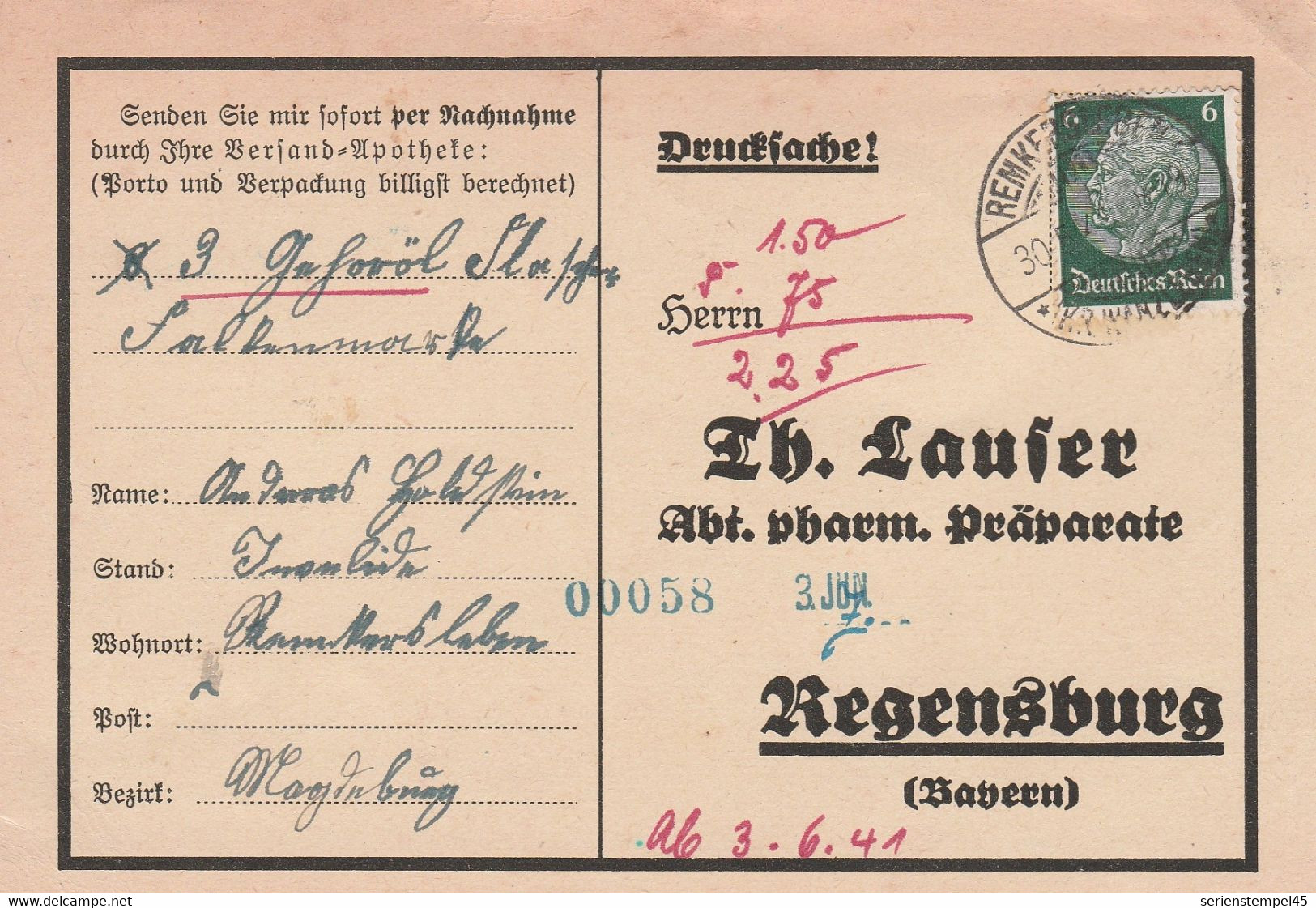 Deutsches Reich Karte Mit Tagesstempel Remkersleben 1941 Kr Wanzleben  Stadt Wanzleben Börde Lk Börde - Briefe U. Dokumente