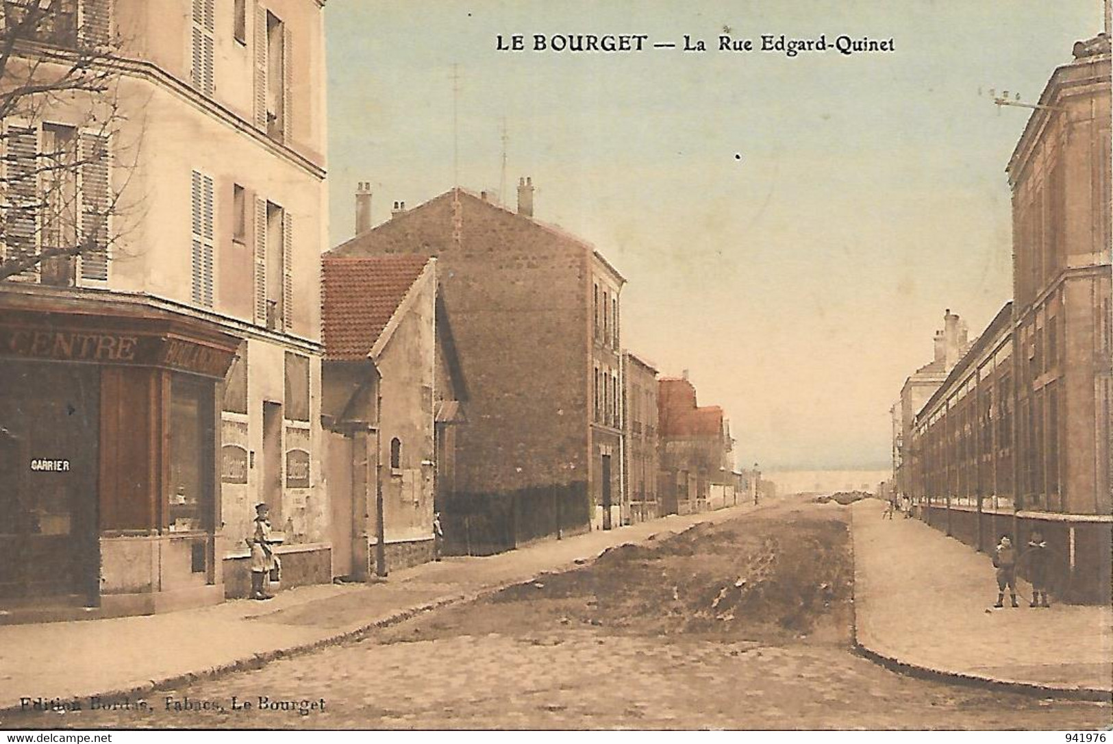 CPA 93 LE BOURGET LA RUE EDGAR QUINET UNIQUE SUR DELCAMPE - Le Bourget