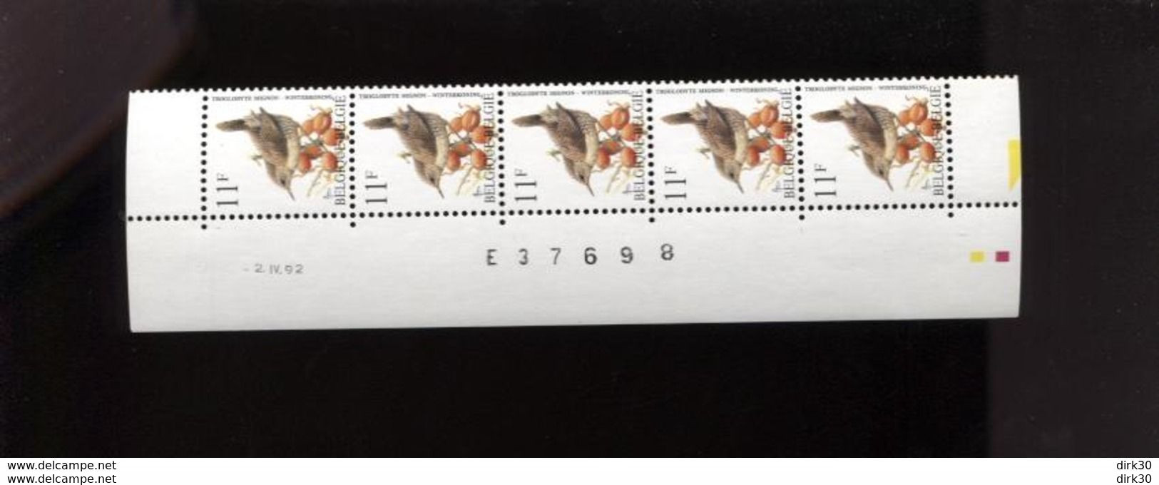 ABD0573 PAAR 2449 Buzin 11fr 2/4/1992 Bande Datée Datumstrook - 1985-.. Pájaros (Buzin)