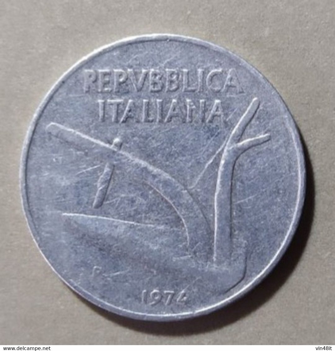 1974  -  ITALIA REPUBBLICA   -  MONETA DEL  VALORE DI  LIRE  10   -  USATA - - 10 Lire