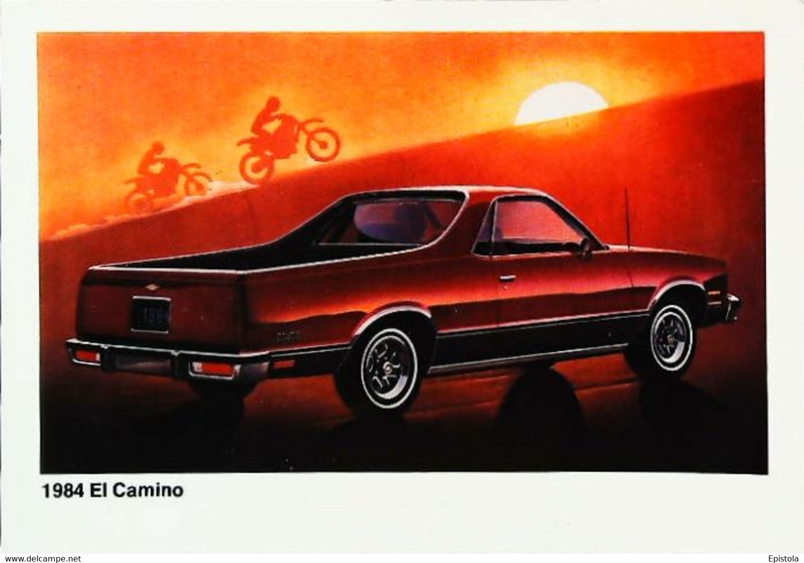 ► EL CAMINO Pick-Up Moto Motorcycle Sport  - Automobile Chevrolet (Litho. U.S.A.) - American Roadside