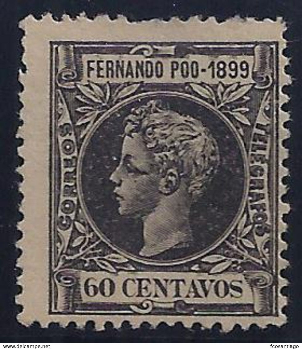 ESPAÑA/FERNANDO POO 1899 - Edifil #66 - MLH * - Fernando Po
