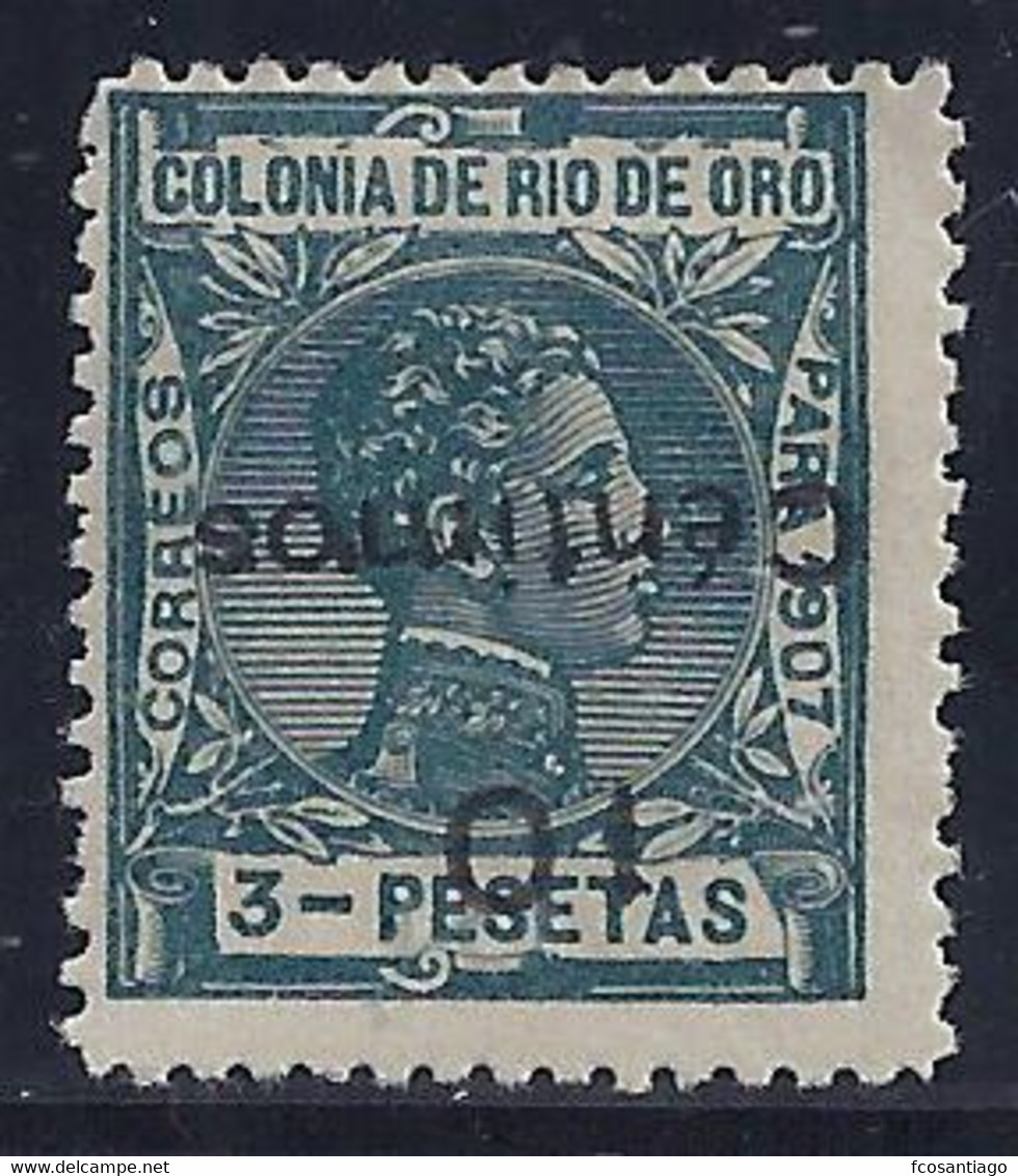 ESPAÑA/RIO DE ORO 1911/13 - No Catalogado - MLH * - Variedad: Sobrecarga Invertida, MUY RARO!... - Rio De Oro