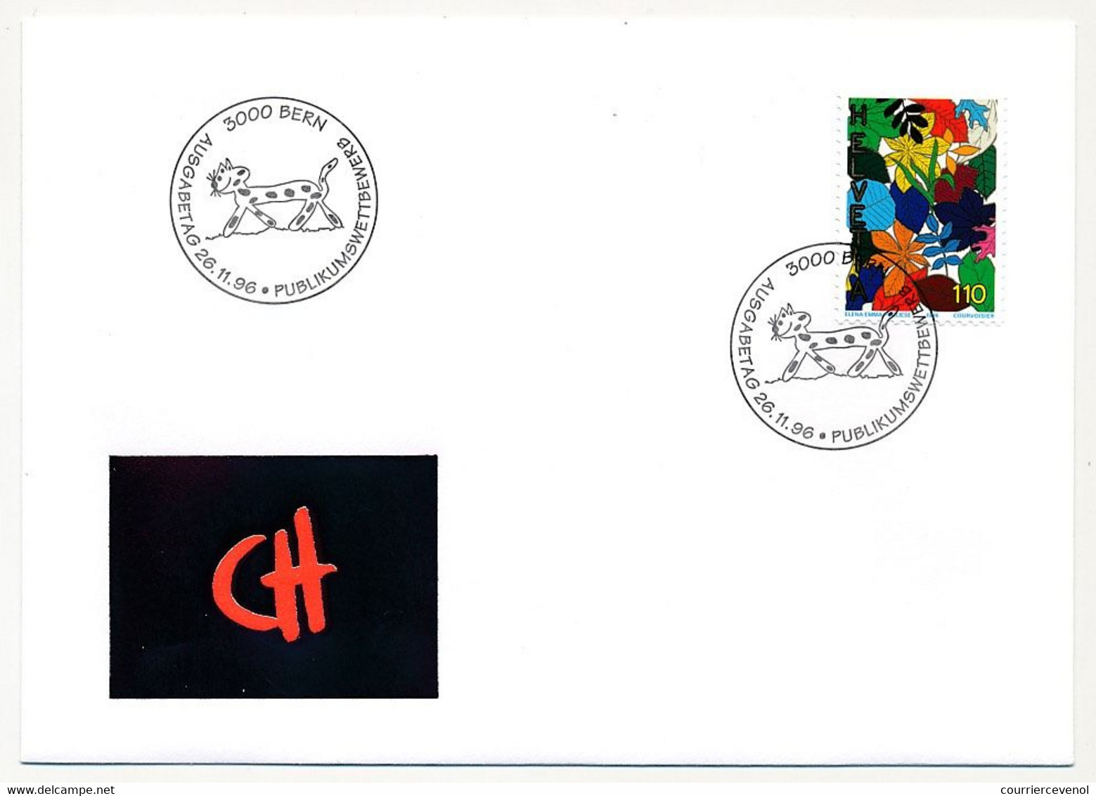 SUISSE -  FDC 1996 - Concours De Dessin - Berne - 29/11/1996 - 5 Enveloppes (2 Séries) - FDC