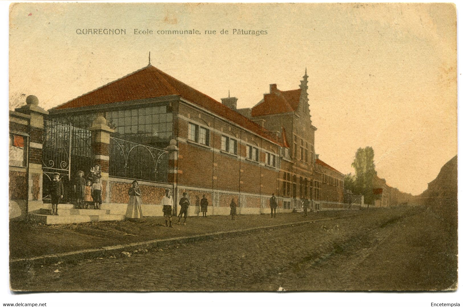 CPA - Carte Postale - Belgique - Quaregnon - Ecole Communale Rue De Pâturages - 1909 (D14792) - Quaregnon