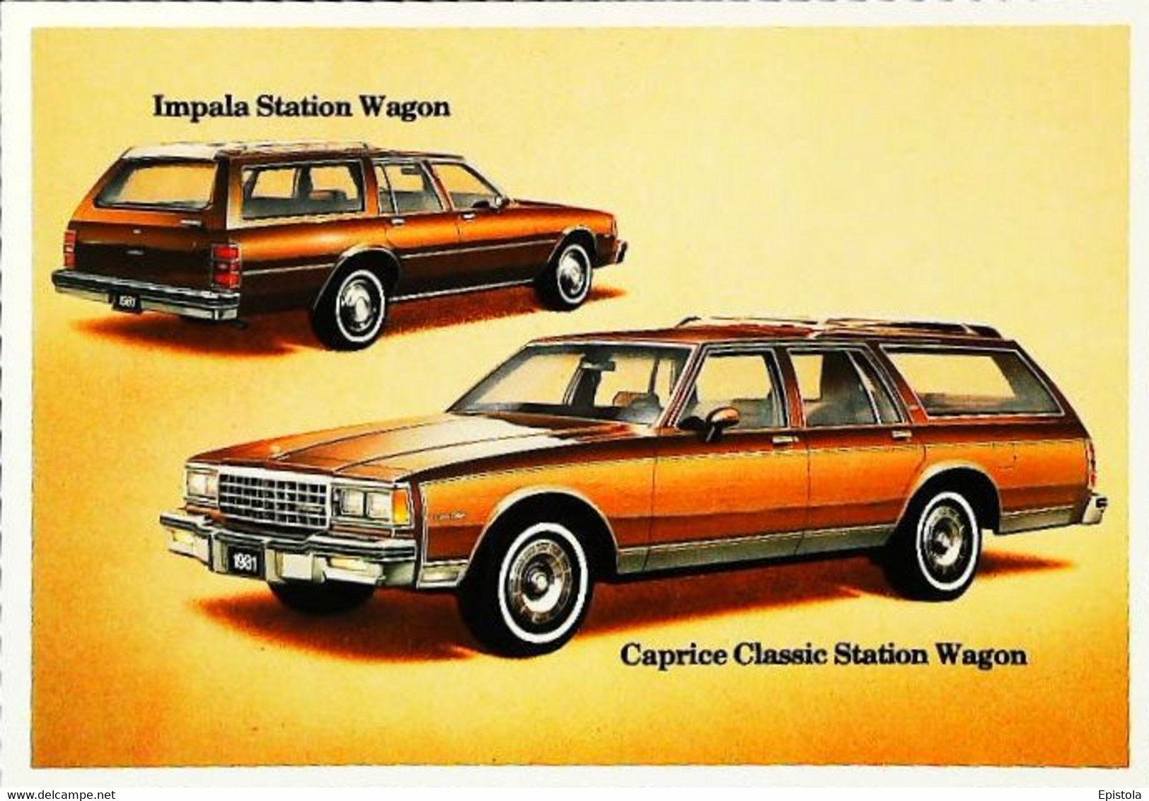 ► CHEVROLET  Caprice Classic Station Wagon 1981  - Publicité Automobile Chevrolet  (Litho. U.S.A.) - American Roadside