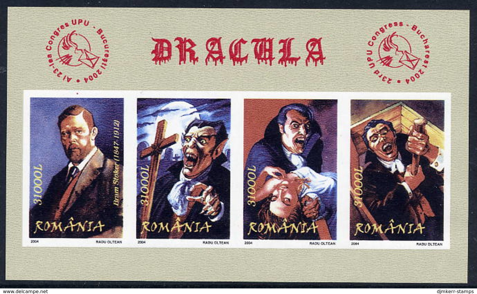 ROMANIA 2004 Dracula Imperforate Block  MNH / **.  Michel 340B - Neufs